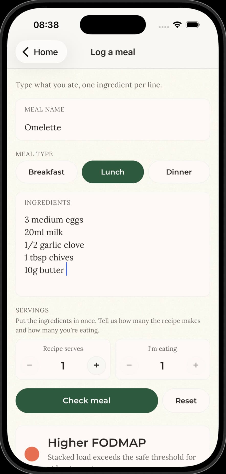 Log a meal