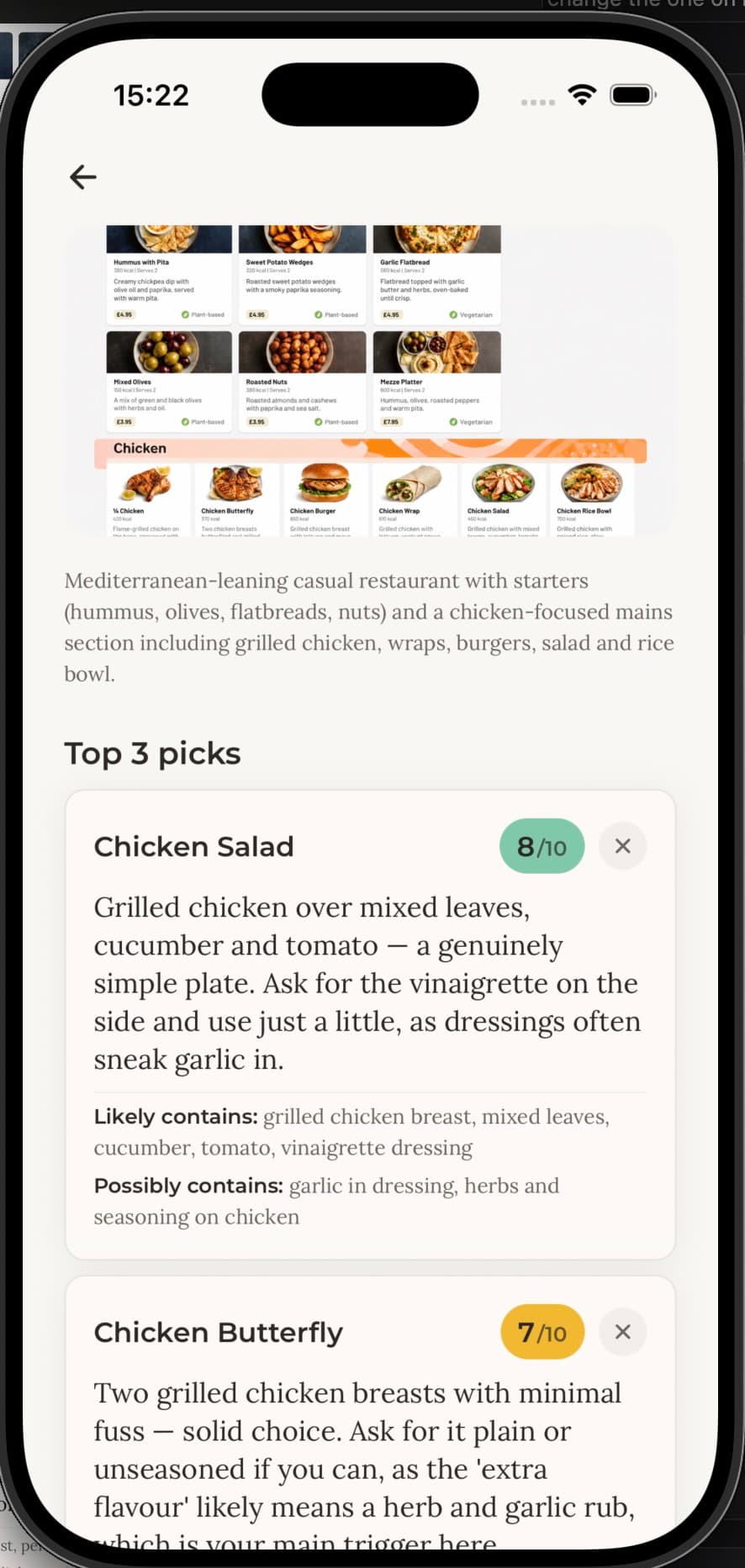 Menu mode
